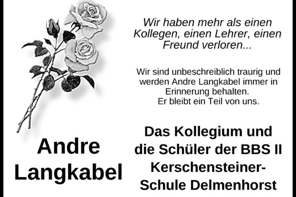 Wir trauern um André Langkabel